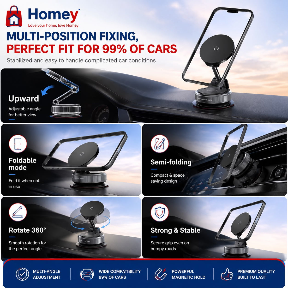 Vacuum Magnetic Phone Holder Mobile Stand Mobile Accessories