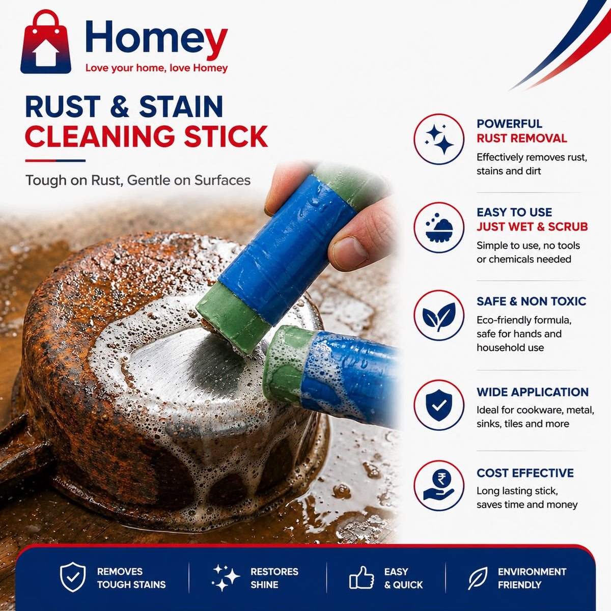 Steel Rust and Stain Remover 2 pcs Home & Kitchen